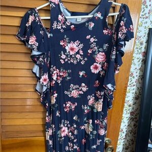 Floral Cold Shoulder Dress